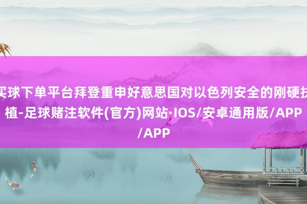 买球下单平台拜登重申好意思国对以色列安全的刚硬扶植-足球赌注软件(官方)网站·IOS/安卓通用版/APP