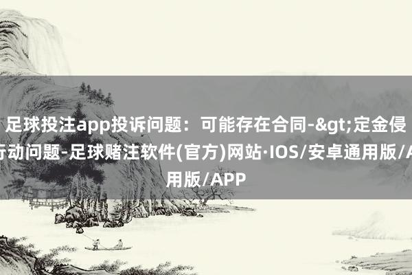 足球投注app投诉问题：可能存在合同->定金侵权行动问题-足球赌注软件(官方)网站·IOS/安卓通用版/APP