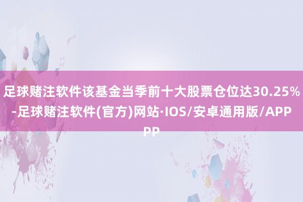 足球赌注软件该基金当季前十大股票仓位达30.25%-足球赌注软件(官方)网站·IOS/安卓通用版/APP