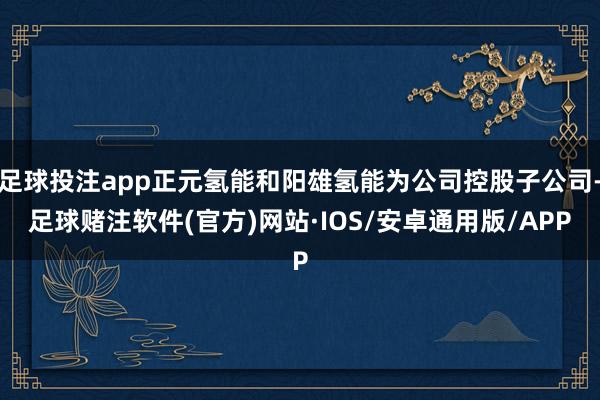 足球投注app正元氢能和阳雄氢能为公司控股子公司-足球赌注软件(官方)网站·IOS/安卓通用版/APP