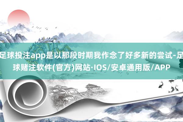 足球投注app是以那段时期我作念了好多新的尝试-足球赌注软件(官方)网站·IOS/安卓通用版/APP