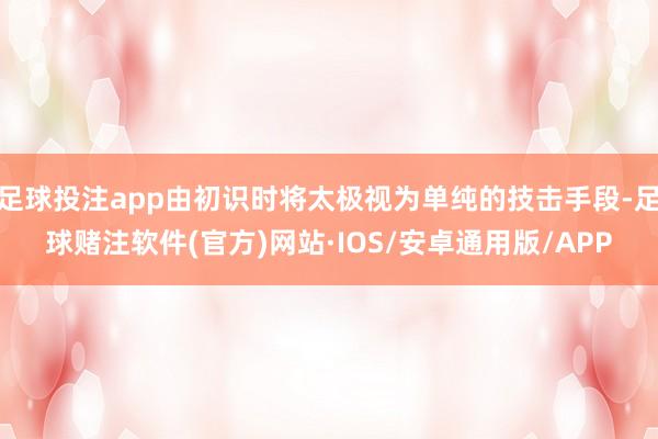 足球投注app由初识时将太极视为单纯的技击手段-足球赌注软件(官方)网站·IOS/安卓通用版/APP