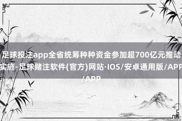 足球投注app全省统筹种种资金参加超700亿元推动实施-足球赌注软件(官方)网站·IOS/安卓通用版/APP