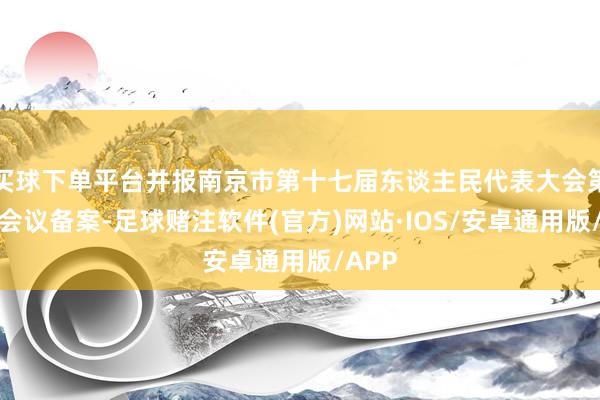 买球下单平台并报南京市第十七届东谈主民代表大会第三次会议备案-足球赌注软件(官方)网站·IOS/安卓通用版/APP