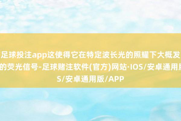 足球投注app这使得它在特定波长光的照耀下大概发出亮堂的荧光信号-足球赌注软件(官方)网站·IOS/安卓通用版/APP