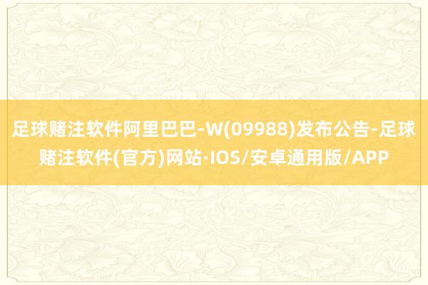 足球赌注软件阿里巴巴-W(09988)发布公告-足球赌注软件(官方)网站·IOS/安卓通用版/APP