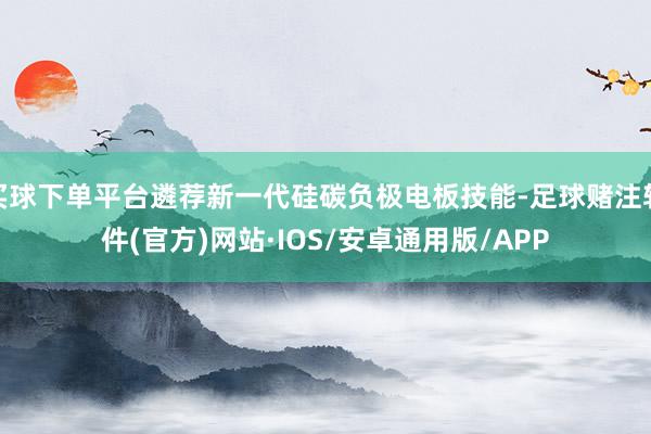 买球下单平台遴荐新一代硅碳负极电板技能-足球赌注软件(官方)网站·IOS/安卓通用版/APP