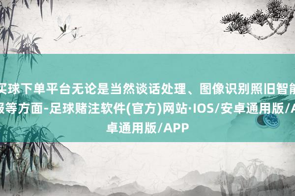 买球下单平台无论是当然谈话处理、图像识别照旧智能客服等方面-足球赌注软件(官方)网站·IOS/安卓通用版/APP