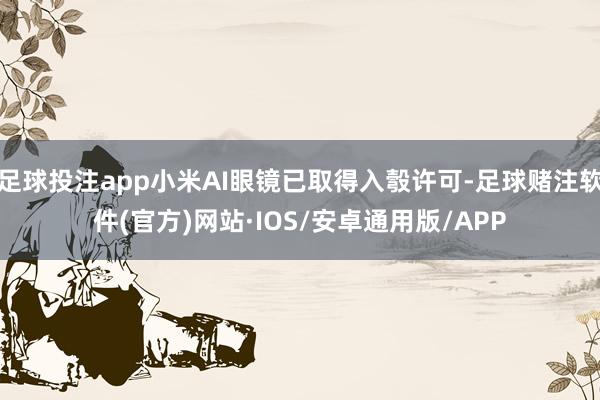 足球投注app小米AI眼镜已取得入彀许可-足球赌注软件(官方)网站·IOS/安卓通用版/APP