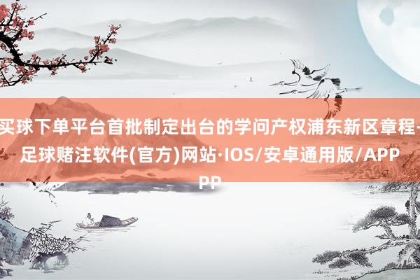 买球下单平台首批制定出台的学问产权浦东新区章程-足球赌注软件(官方)网站·IOS/安卓通用版/APP