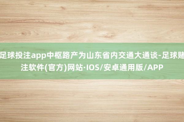 足球投注app中枢路产为山东省内交通大通谈-足球赌注软件(官方)网站·IOS/安卓通用版/APP
