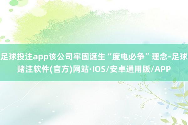 足球投注app该公司牢固诞生“度电必争”理念-足球赌注软件(官方)网站·IOS/安卓通用版/APP