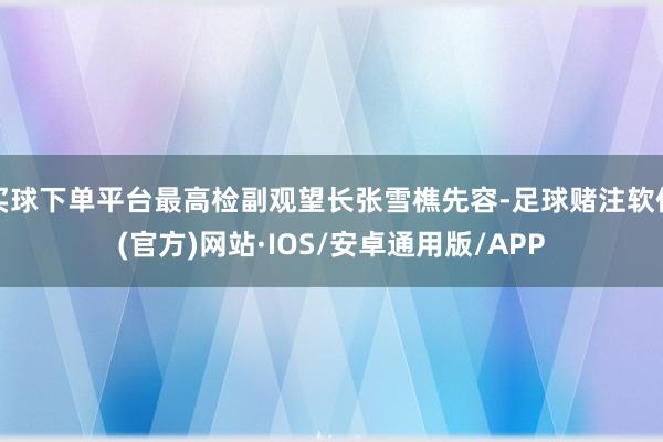 买球下单平台最高检副观望长张雪樵先容-足球赌注软件(官方)网站·IOS/安卓通用版/APP
