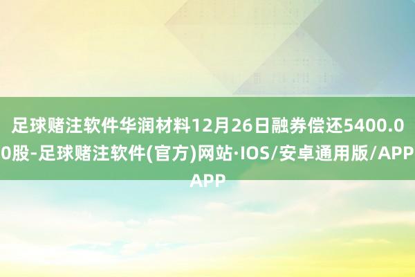足球赌注软件华润材料12月26日融券偿还5400.00股-足球赌注软件(官方)网站·IOS/安卓通用版/APP