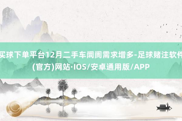 买球下单平台12月二手车阛阓需求增多-足球赌注软件(官方)网站·IOS/安卓通用版/APP