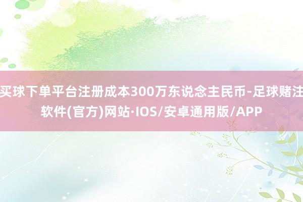 买球下单平台注册成本300万东说念主民币-足球赌注软件(官方)网站·IOS/安卓通用版/APP