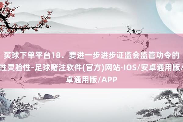 买球下单平台　　18．要进一步进步证监会监管功令的精确性灵验性-足球赌注软件(官方)网站·IOS/安卓通用版/APP