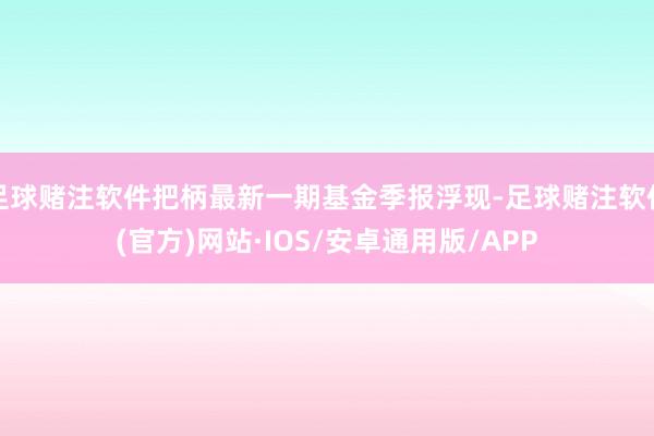 足球赌注软件把柄最新一期基金季报浮现-足球赌注软件(官方)网站·IOS/安卓通用版/APP