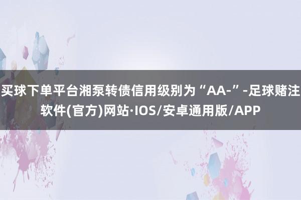 买球下单平台湘泵转债信用级别为“AA-”-足球赌注软件(官方)网站·IOS/安卓通用版/APP