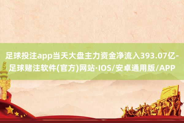 足球投注app当天大盘主力资金净流入393.07亿-足球赌注软件(官方)网站·IOS/安卓通用版/APP