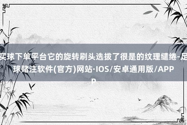 买球下单平台它的旋转刷头选拔了很是的纹理缱绻-足球赌注软件(官方)网站·IOS/安卓通用版/APP