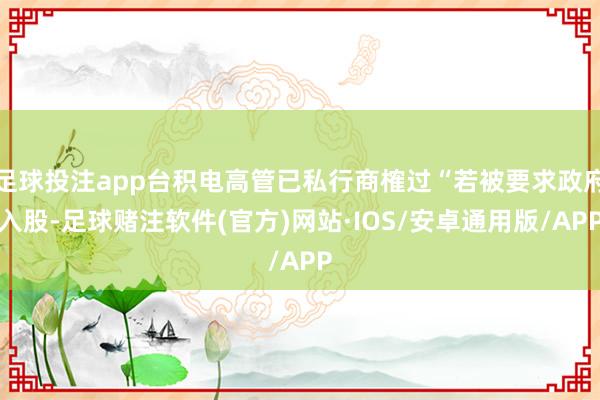 足球投注app台积电高管已私行商榷过“若被要求政府入股-足球赌注软件(官方)网站·IOS/安卓通用版/APP