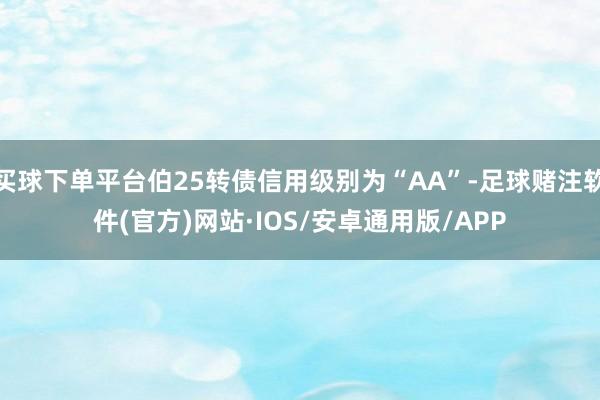 买球下单平台伯25转债信用级别为“AA”-足球赌注软件(官方)网站·IOS/安卓通用版/APP