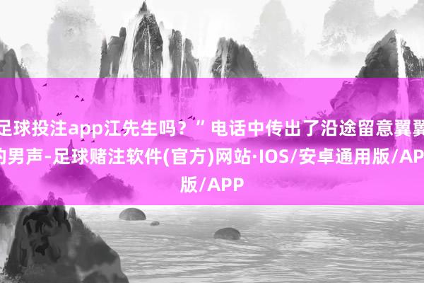 足球投注app江先生吗？”电话中传出了沿途留意翼翼的男声-足球赌注软件(官方)网站·IOS/安卓通用版/APP