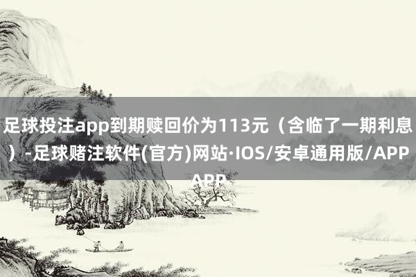 足球投注app到期赎回价为113元（含临了一期利息）-足球赌注软件(官方)网站·IOS/安卓通用版/APP