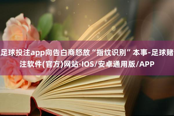 足球投注app向告白商怒放“指纹识别”本事-足球赌注软件(官方)网站·IOS/安卓通用版/APP