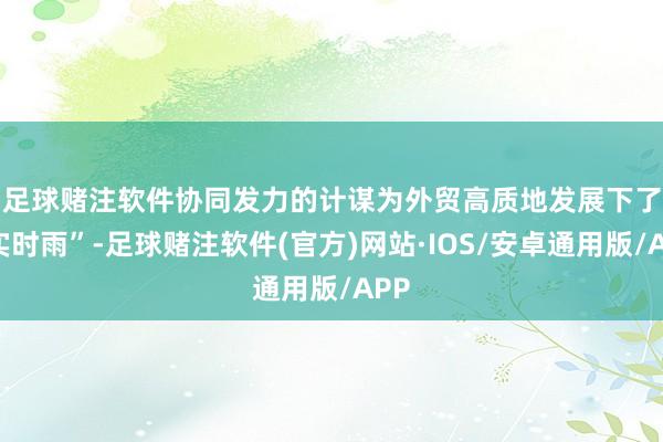 足球赌注软件　　协同发力的计谋为外贸高质地发展下了“实时雨”-足球赌注软件(官方)网站·IOS/安卓通用版/APP