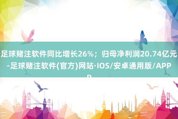 足球赌注软件同比增长26%；归母净利润20.74亿元-足球赌注软件(官方)网站·IOS/安卓通用版/APP