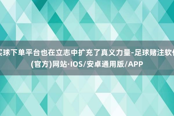 买球下单平台也在立志中扩充了真义力量-足球赌注软件(官方)网站·IOS/安卓通用版/APP
