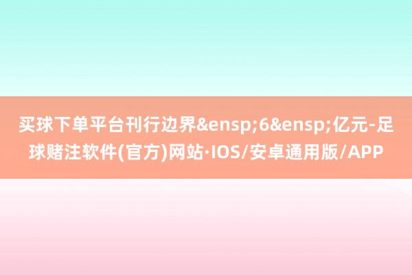买球下单平台刊行边界 6 亿元-足球赌注软件(官方)网站·IOS/安卓通用版/APP
