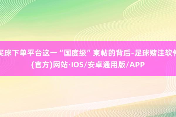 买球下单平台这一“国度级”柬帖的背后-足球赌注软件(官方)网站·IOS/安卓通用版/APP