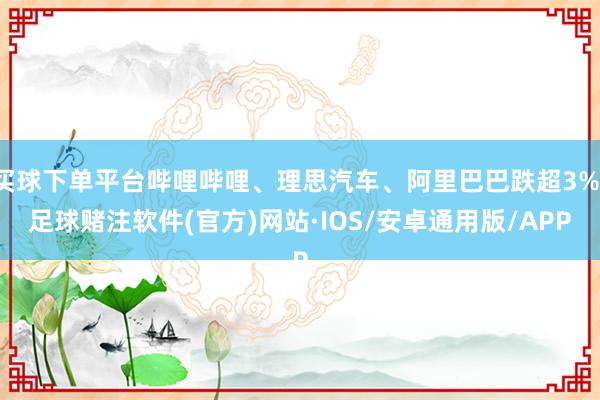 买球下单平台哔哩哔哩、理思汽车、阿里巴巴跌超3%-足球赌注软件(官方)网站·IOS/安卓通用版/APP